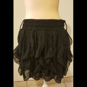 Black glittery skater skirt
